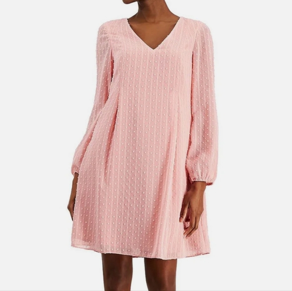 Inc Pink Chiffon Back Tie Shift Dress - Picture 1 of 6